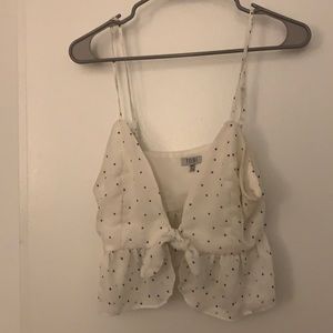 Tobi polka dot front tie top